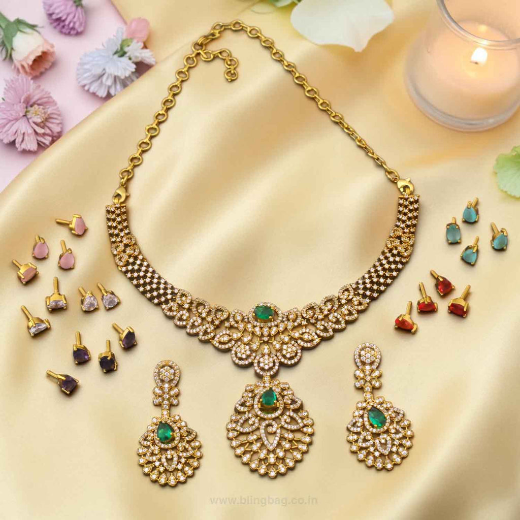 Multicolor Reyna Hasli Victorian Jewellery Set - New Arrival