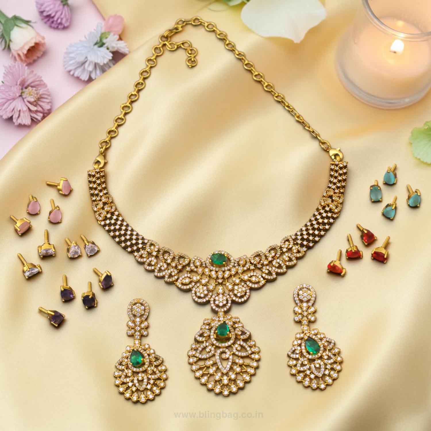 Multicolor Reyna Hasli Victorian Jewellery Set - New Arrival