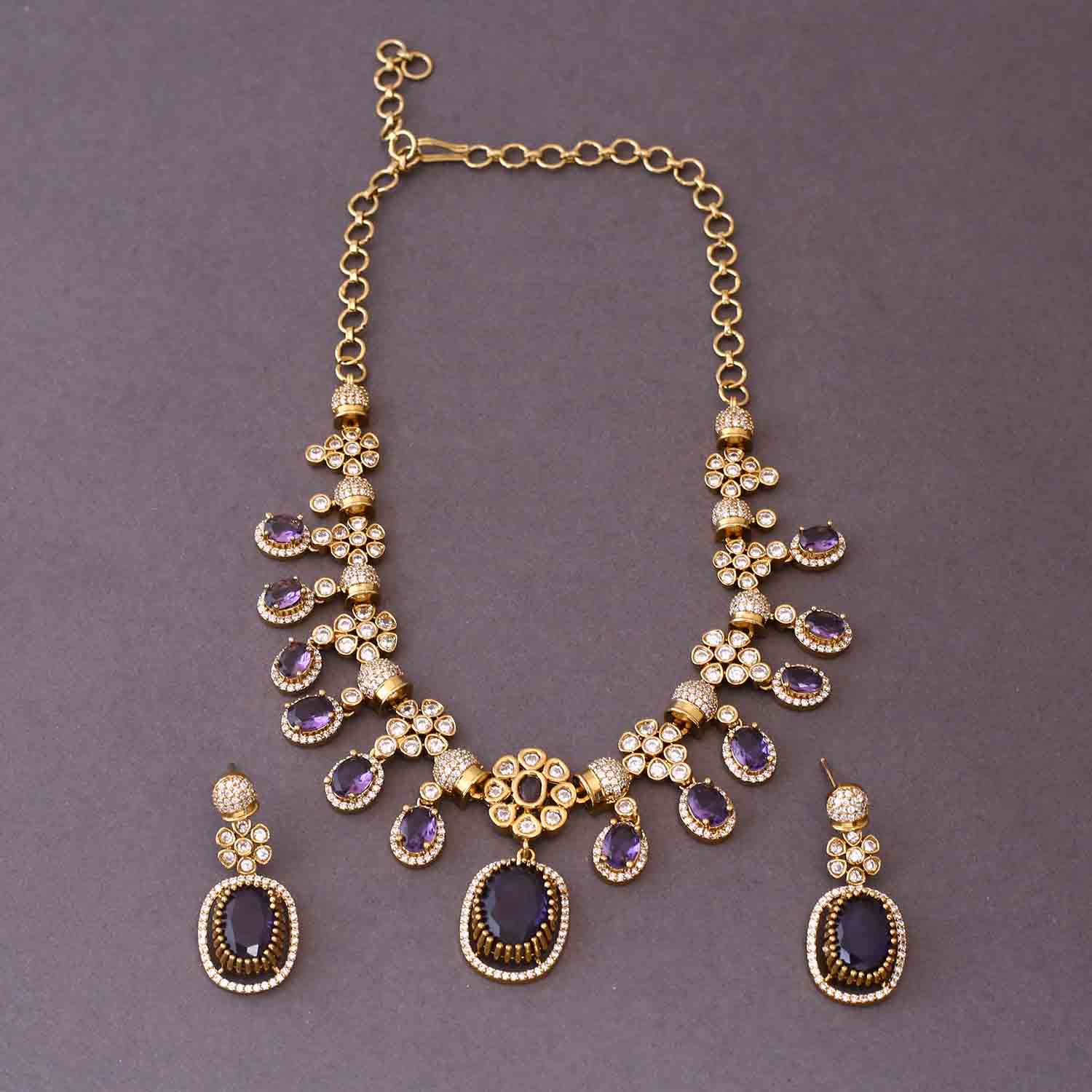 Purple Emily Victorian Jewellery Set - New Arrival