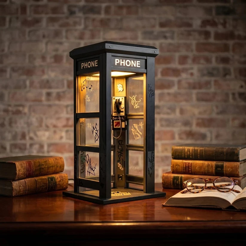 Vintage Telephone Box Mood Lamp with Warm Light