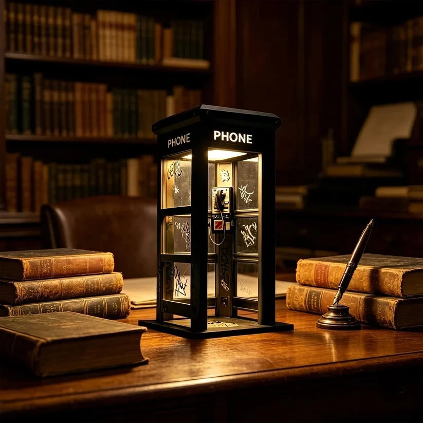 Vintage Telephone Box Mood Lamp with Warm Light