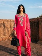 Rani Crepe Paisley Motif Embroidered Three Piece Set