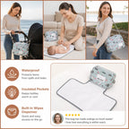 3in1 Stroller Organizer Bag – Waterproof Diaper Caddy with Insulated Pockets