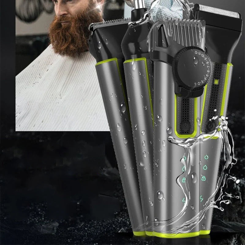 4-in-1 electric grooming set with replaceable trimmer heads | Full Body Grooming | 100% Cut-Free