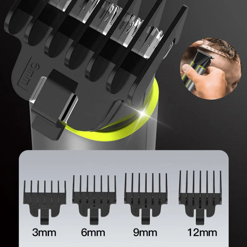 4-in-1 electric grooming set with replaceable trimmer heads | Full Body Grooming | 100% Cut-Free