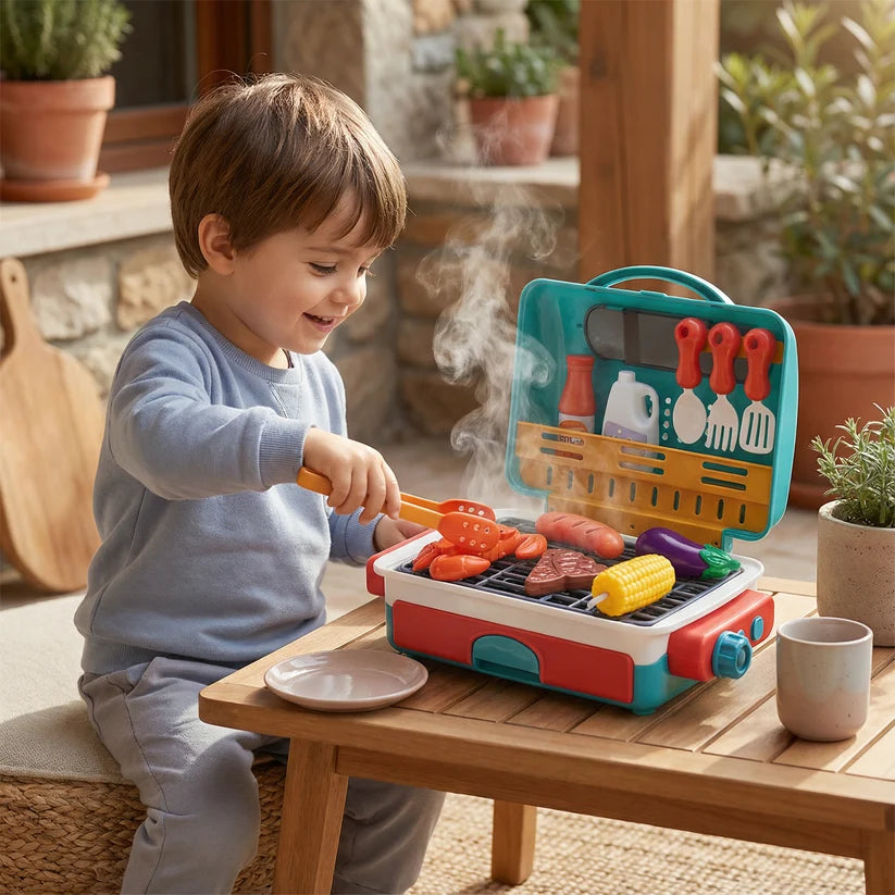 My First BBQ Grill – Kids' Kitchen with Smoke Effect and Color-Changing Food